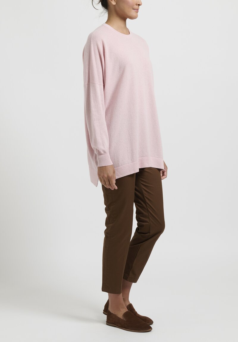 Hania New York Cashmere Marley Crewneck in Nymph Pink	