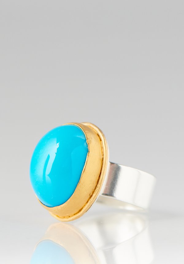 Greig Porter 22K, Sterling, S.B Turquoise Ring