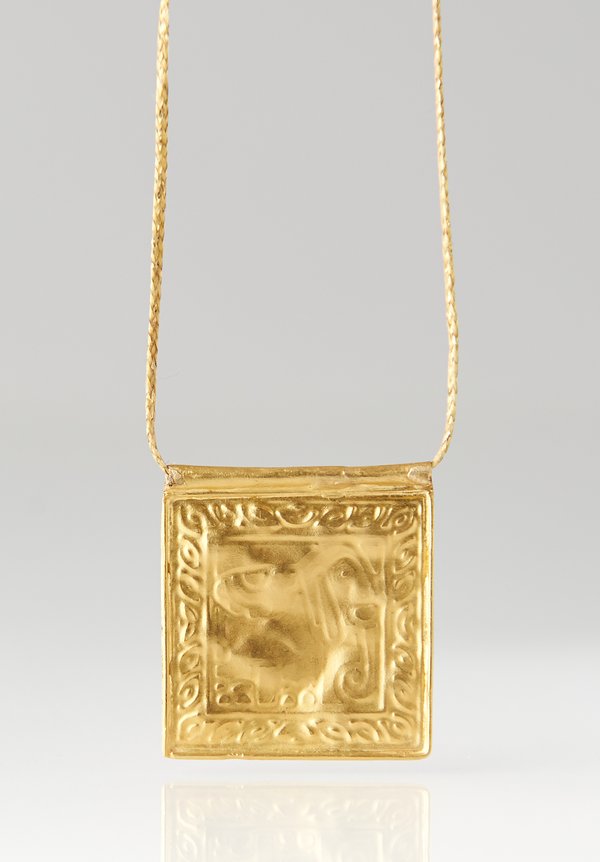 Pippa Small 18K, Gold Burma Elephant Pendant Necklace	