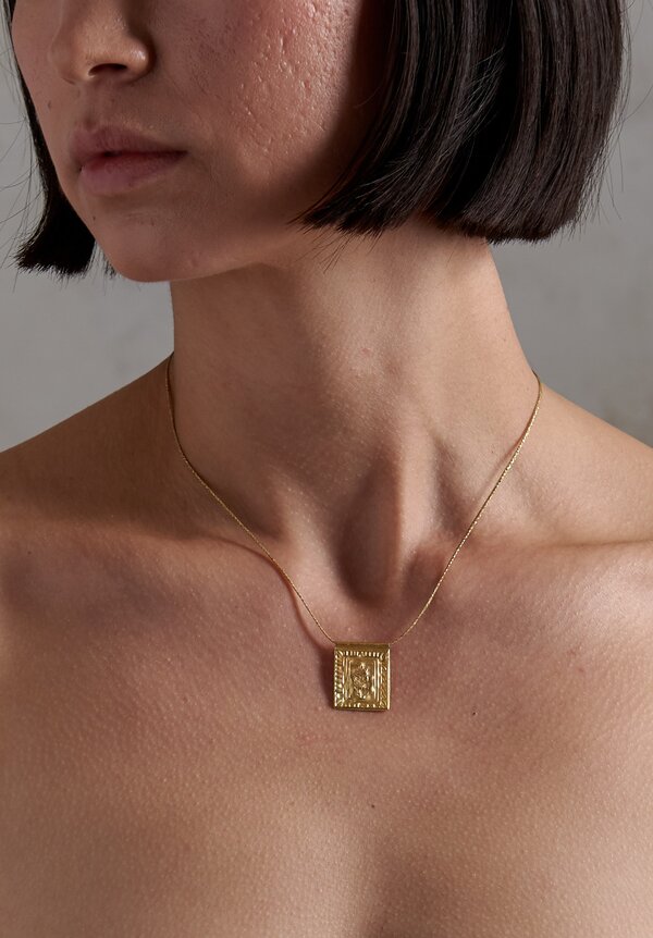 Pippa Small 18K, Gold Wheat Grain Pendant Necklace	