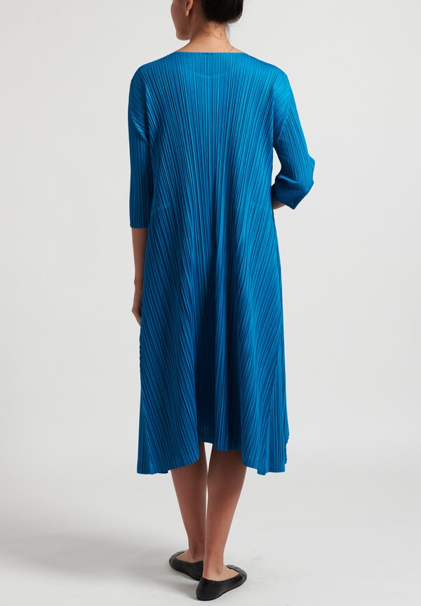 Issey Miyake Pleats Please Mellow Pleats Dress in Turquoise