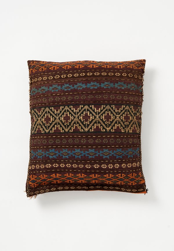 Wool Soumak Geometric Pillow	
