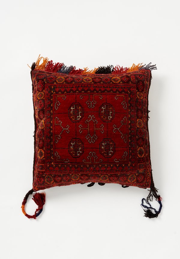 Afghan Hand-Knotted Square Pillow	