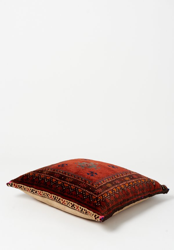 Afghan Hand-Knotted & Loops Square Pillow	