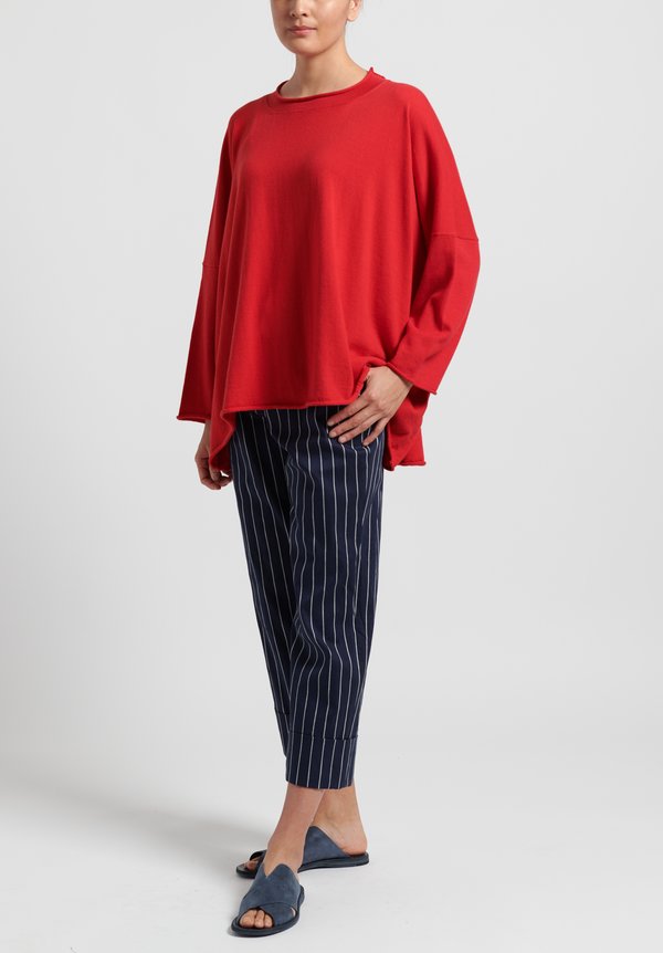 Peter O. Mahler Cotton/ Cashmere Oversize Sweater in Red
