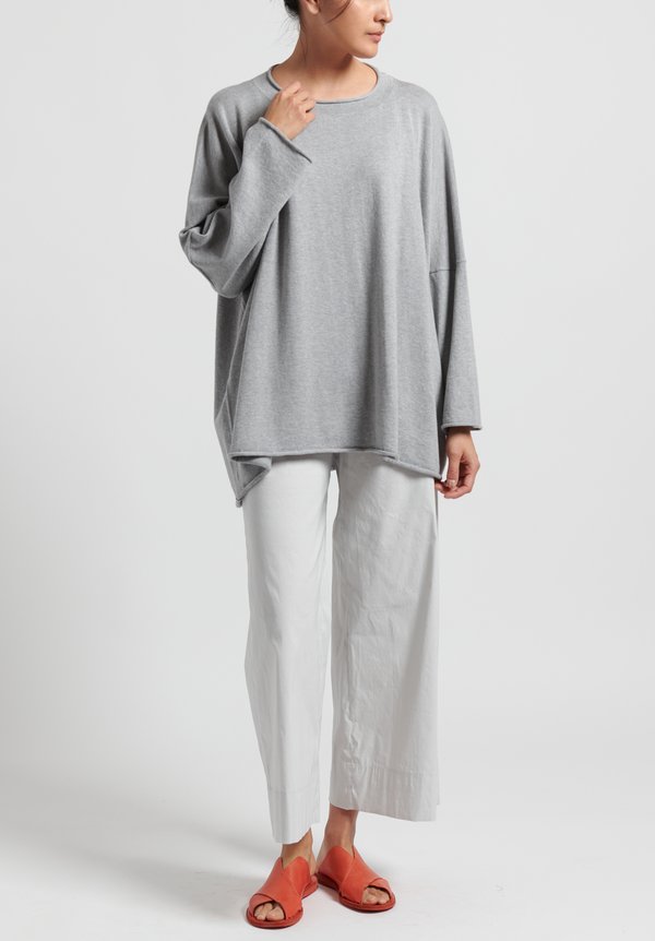 Peter O. Mahler Cotton/ Cashmere Oversize Sweater in Light Grey