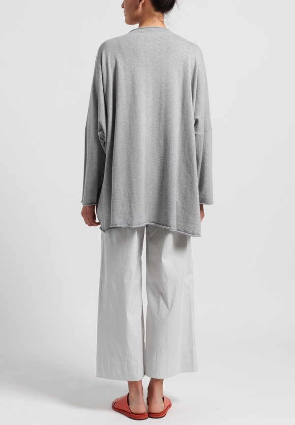 Peter O. Mahler Cotton/ Cashmere Oversize Sweater in Light Grey