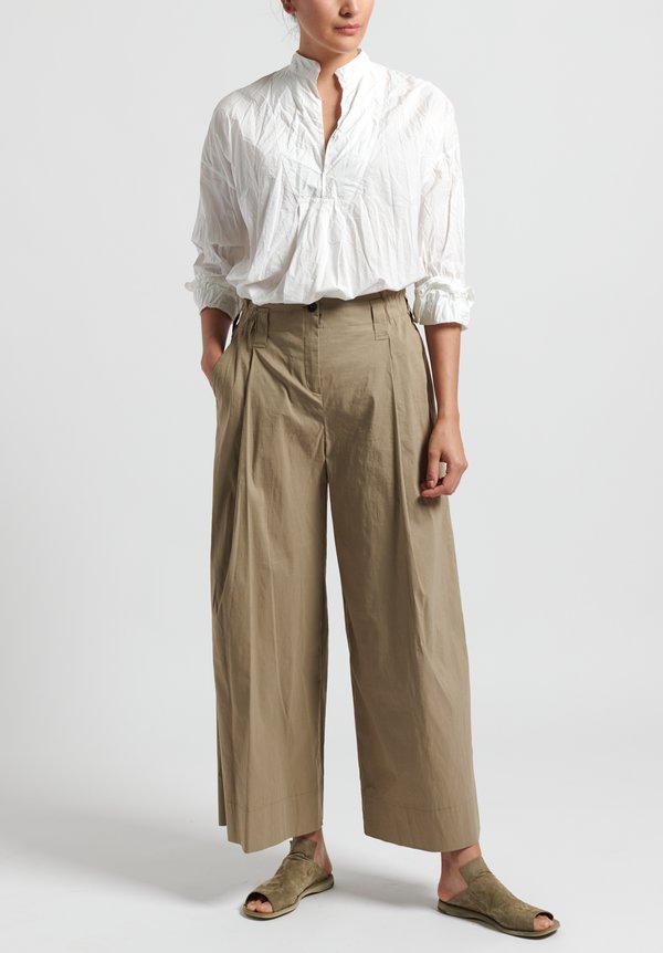 Peter O. Mahler Stretch Linen Culottes in Nougat