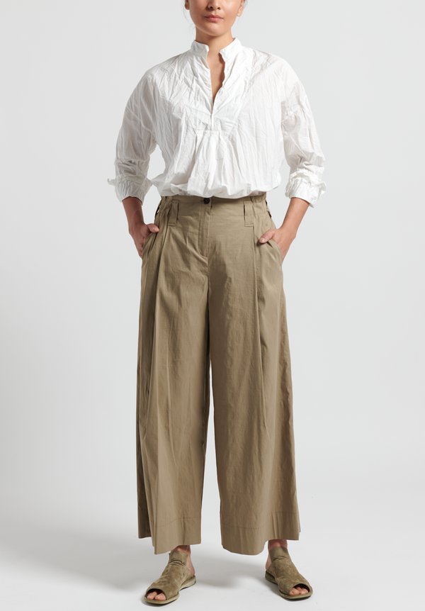 Peter O. Mahler Stretch Linen Culottes in Nougat
