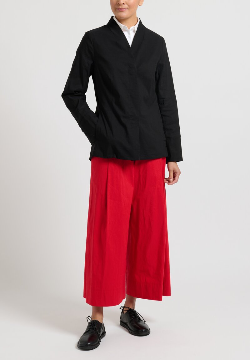 Peter O. Mahler Stretch Linen Culottes in Red