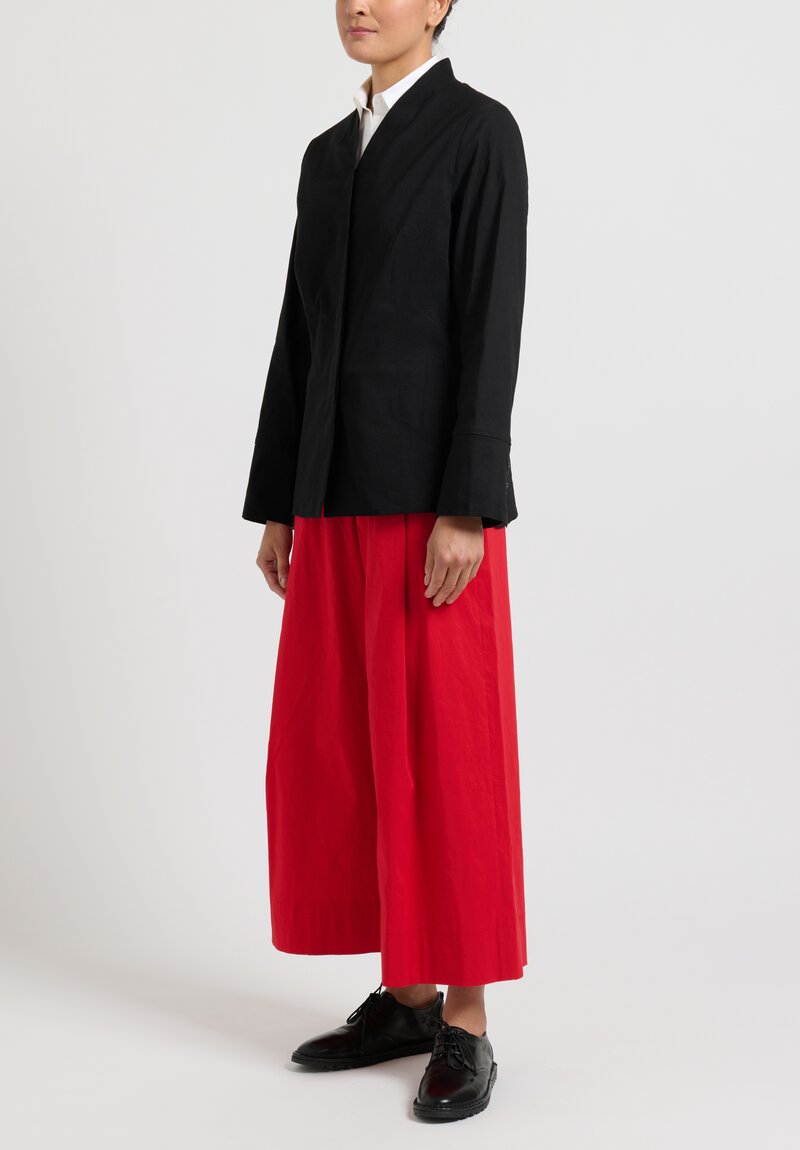 Peter O. Mahler Stretch Linen Culottes in Red