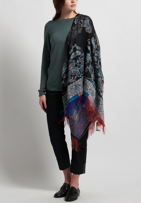 Etro Paisley Tapestry Shawl in Black