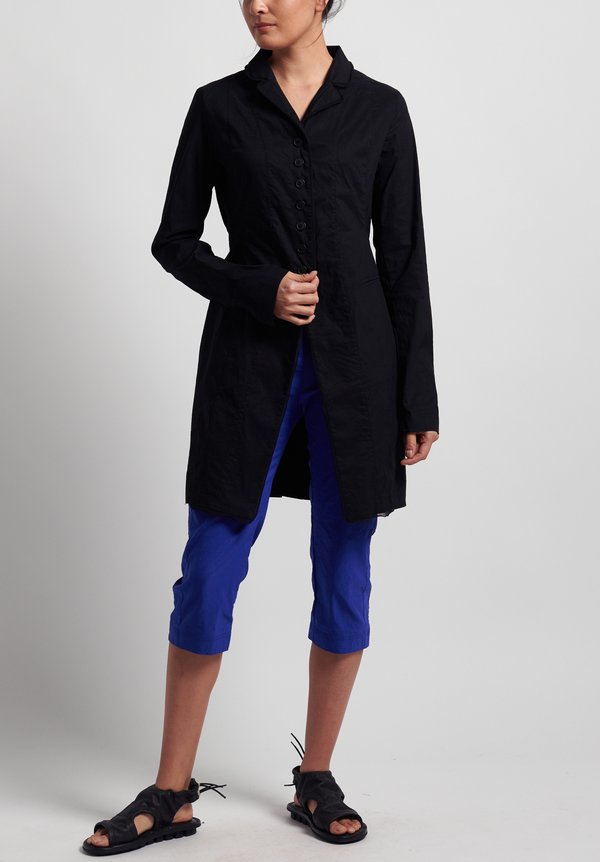 Rundholz Black Label Linen/ Cotton Fitted Blazer Jacket in Black
