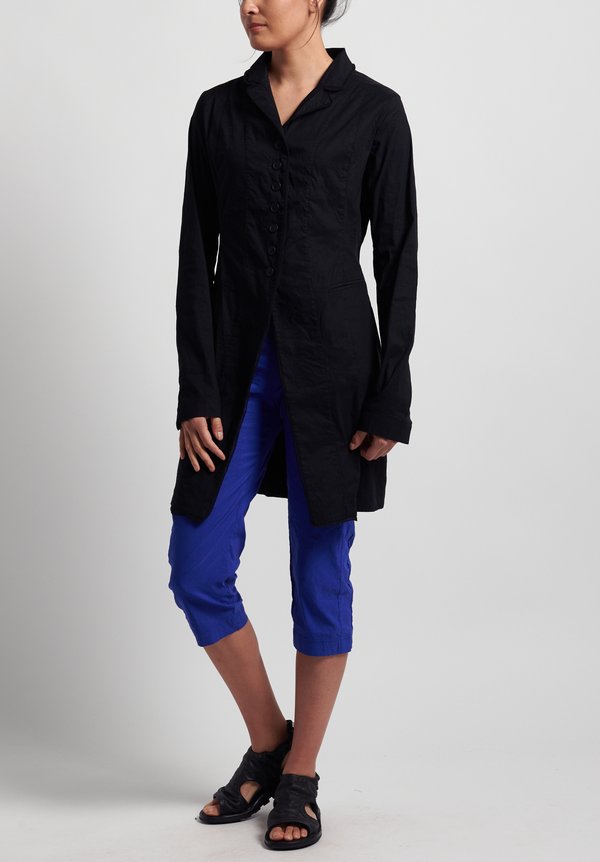 Rundholz Black Label Linen/ Cotton Fitted Blazer Jacket in Black