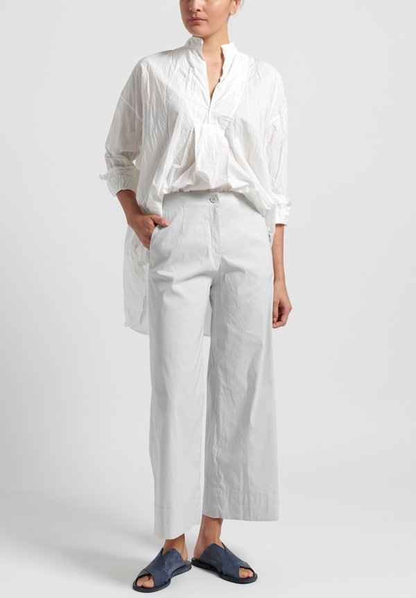 Peter O. Mahler Stretch Linen Wide Leg Pants in Shell