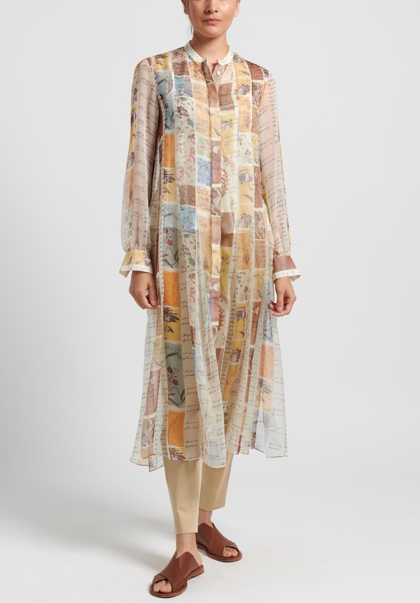 Oscar de la Renta Silk Swatch Book Stripe Blouse