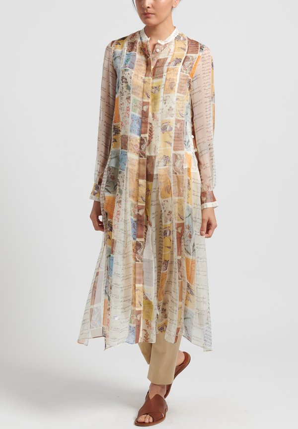 Oscar de la Renta Silk Swatch Book Stripe Blouse