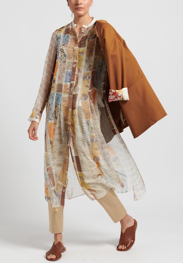 Oscar de la Renta Silk Swatch Book Stripe Blouse