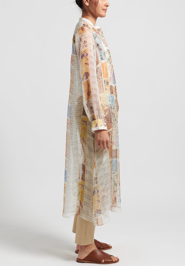 Oscar de la Renta Silk Swatch Book Stripe Blouse