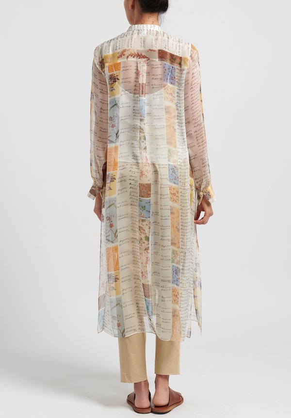 Oscar de la Renta Silk Swatch Book Stripe Blouse