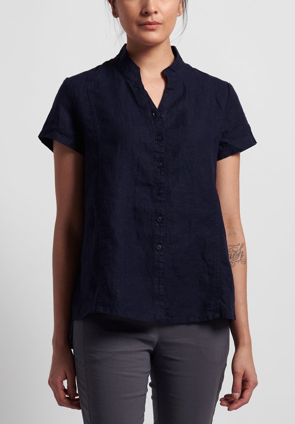 Rundholz Black Label Linen Short Sleeve Shirt in Martinique