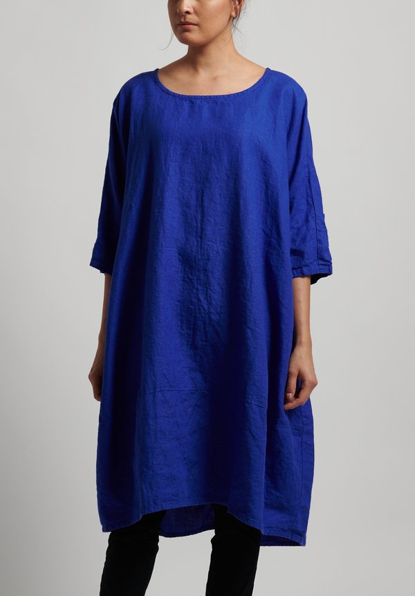 Rundholz Black Label Linen Oversized Tunic Dress in Curacao	