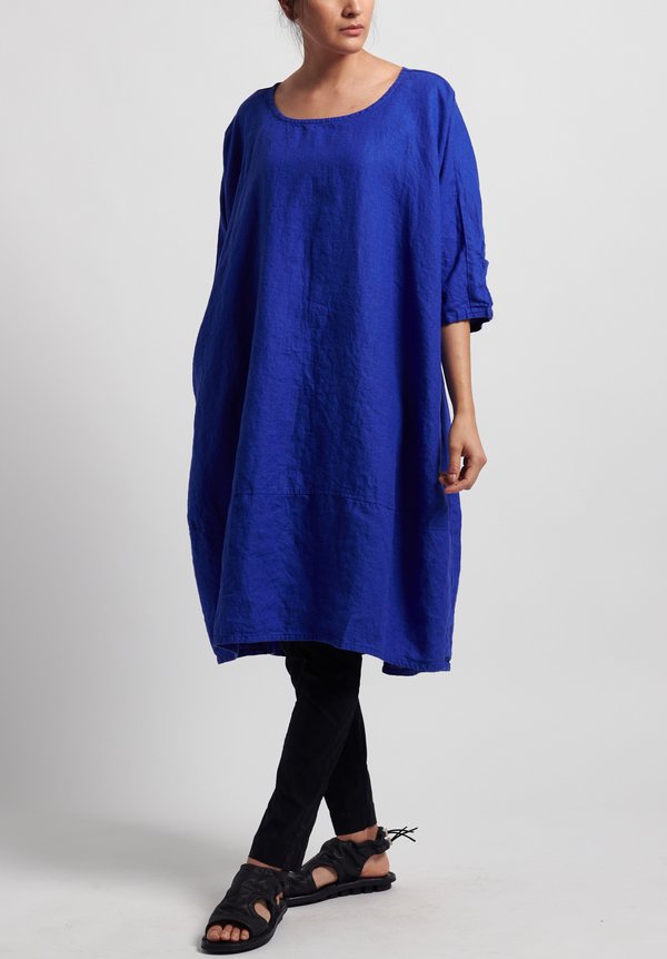 Rundholz Black Label Linen Oversized Tunic Dress in Curacao