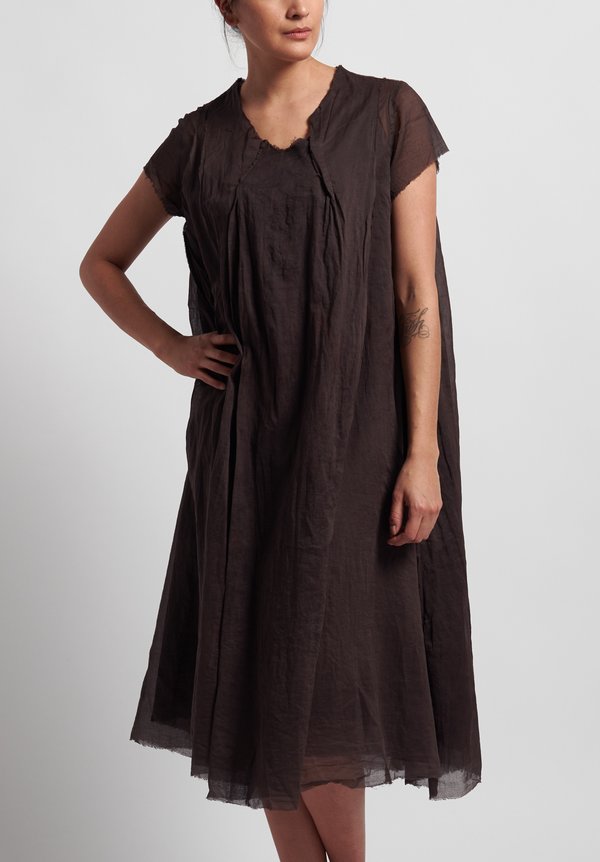 Rundholz Dip Cotton Oversized Short Sleeve Dress in Rust	