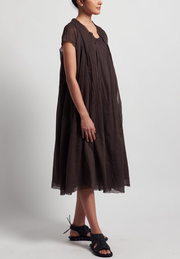 Rundholz Dip Cotton Oversized Short Sleeve Dress in Rust	
