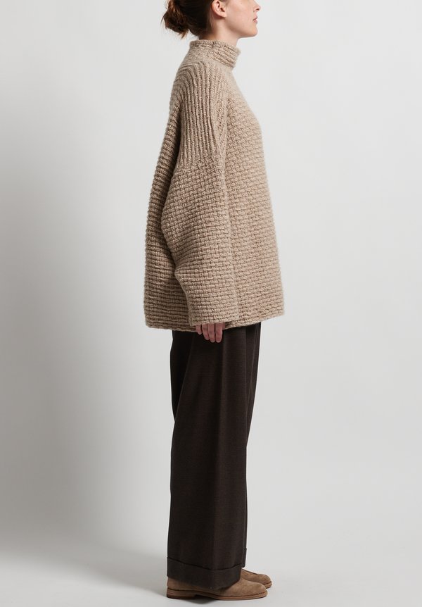 Hania New York Hand Knit Brookweed Sweater in Beige