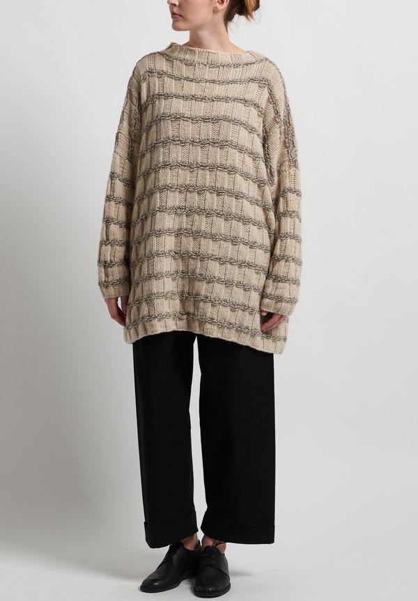 Hania New York Hand Knit Prindle Sweater in Natural	