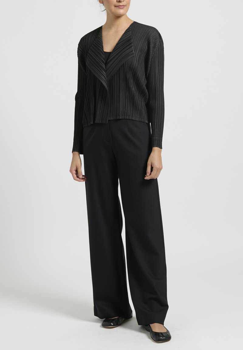 Pleats Please Mellow Pleats Jacket in Black	