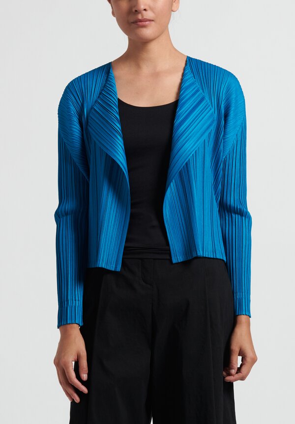 Pleats Please Mellow Pleats Jacket in Aqua