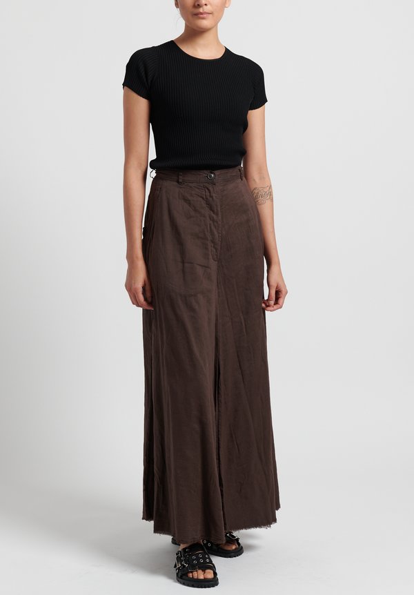 Rundholz Dip Cotton Attached Back Skirt Pants in Rust