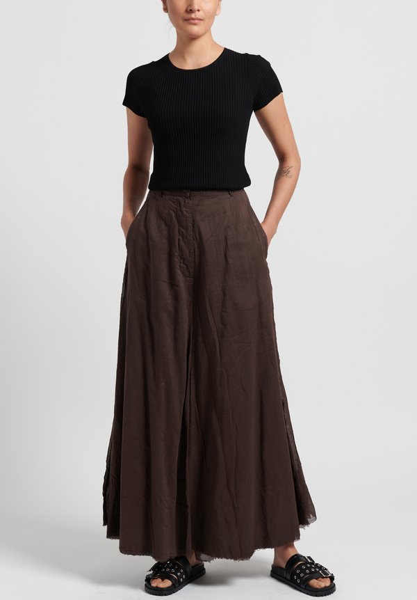 Rundholz Dip Cotton Attached Back Skirt Pants in Rust	