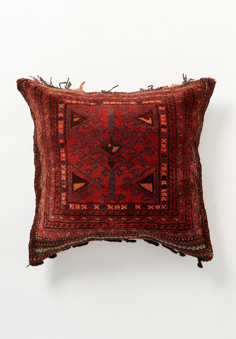 Wool Baluch Hand-Knotted Square Pillow	