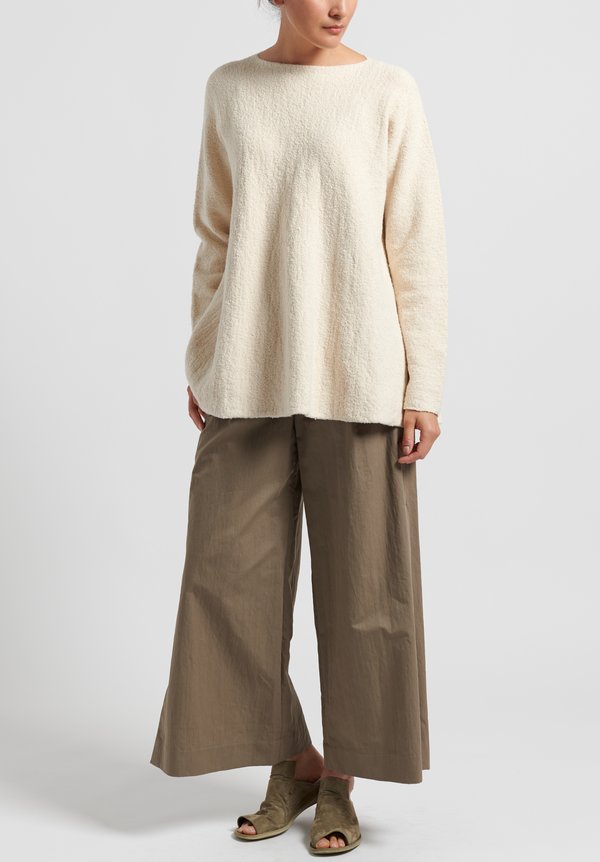 Lauren Manoogian Pima Cotton Flare Pullover in Raw White