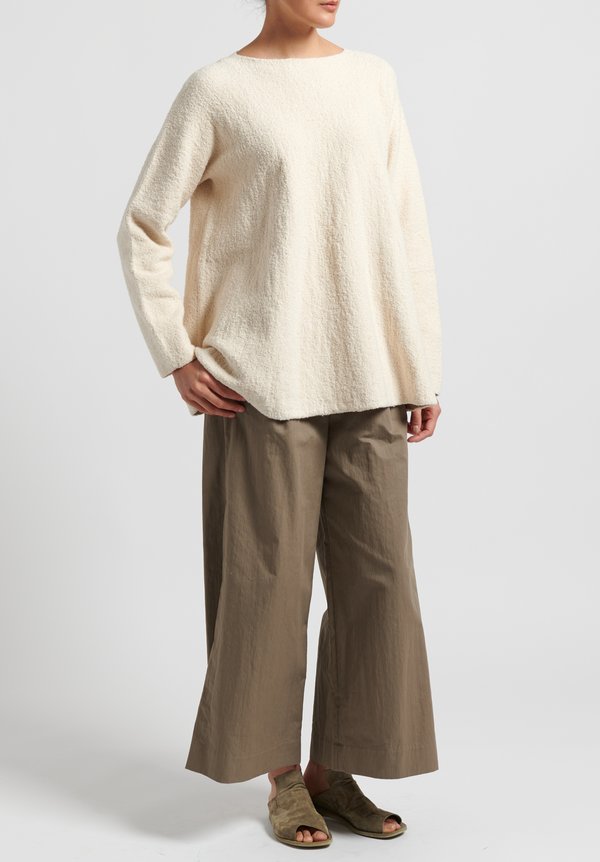 Lauren Manoogian Pima Cotton Flare Pullover in Raw White