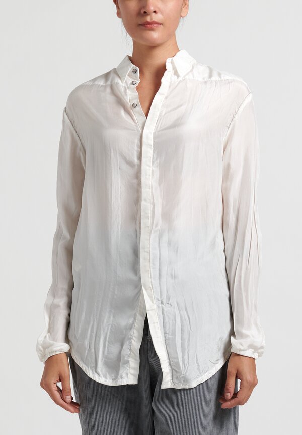 Umit Unal Silk Relaxed Blouse in Ivory	