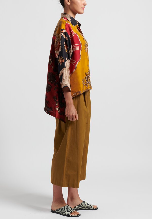 Rianna + Nina Silk One of a Kind Oversize Top in Multi/ Gold