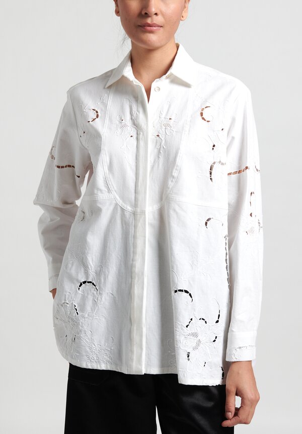 Rianna + Nina Cotton One of a Kind Kendima Shirt in White	