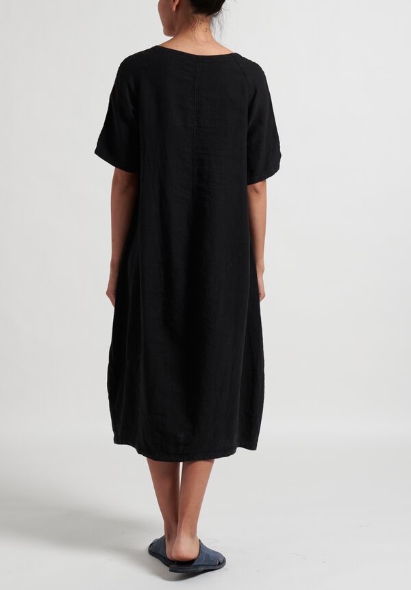 Oska Linen Evene Long Dress in Black	