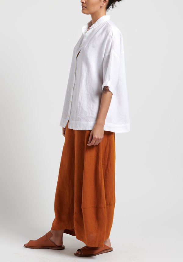 Oska Linen Oversize Blouse in White	