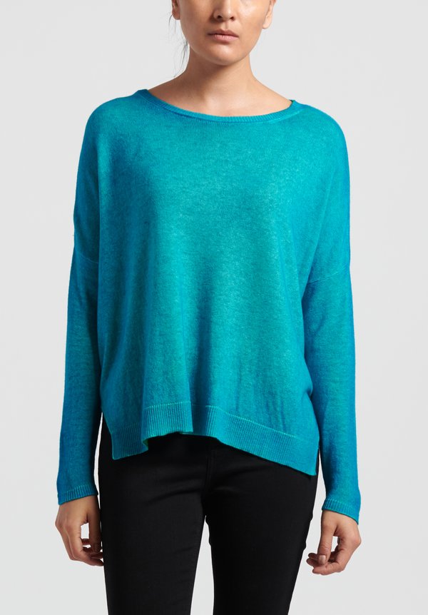Avant Toi Cashmere Oversized Lightweight Sweater in Sky Blue	