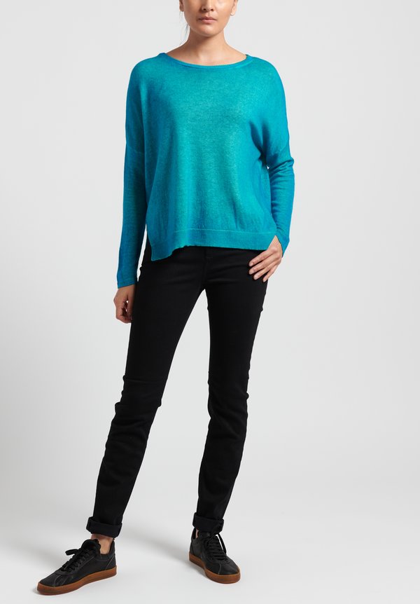 Avant Toi Cashmere Oversized Lightweight Sweater in Sky Blue	