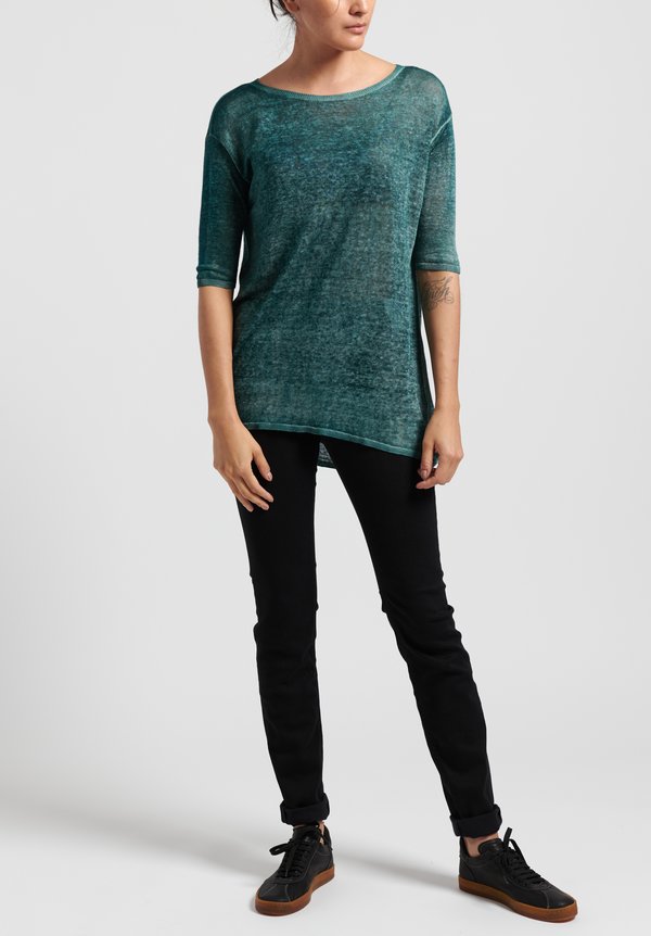 Avant Toi Linen Knit Long Top in Provence