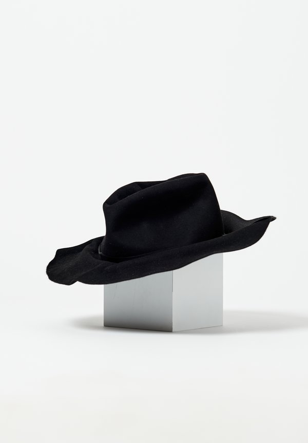 Horisaki Design & Handel Moldable Beaver Felt Hat in Black