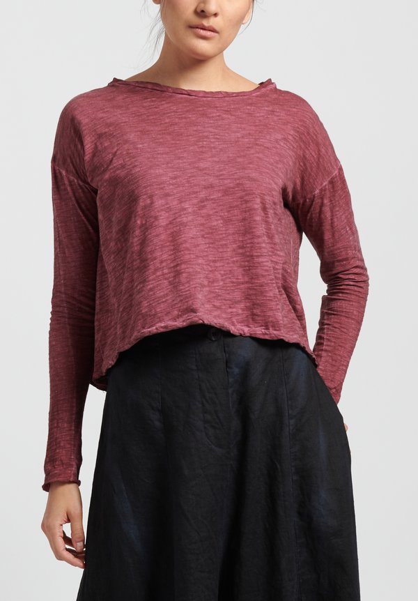 Gilda Midani Solid Dyed Long Sleeve Trapeze Tee in Pepper	