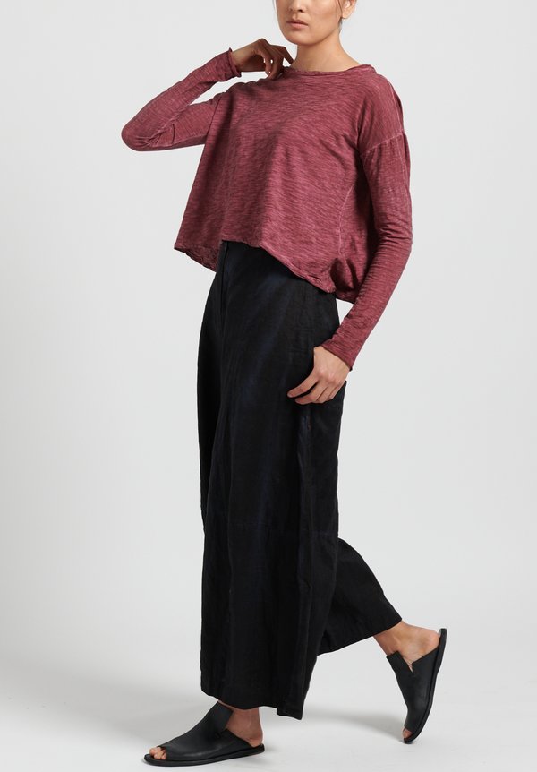 Gilda Midani Solid Dyed Long Sleeve Trapeze Tee in Pepper	