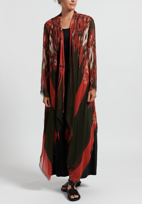Gilda Midani Pattern Dyed Silk Layers Top in Red	